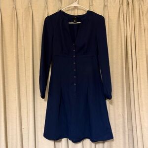 H&M Deep Blue Long Sleeve Dress